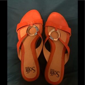 Orange sandals size 9